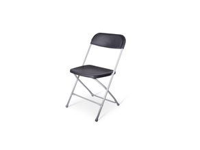 Klappstuhl Standard Sitz und Rücken aus Kunststoff in schwarz