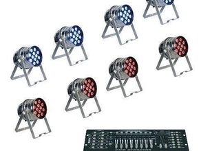 Bühne Beleuchtungsanlage S Komplettset, Lichtsteuerung, Bühnenstrahler