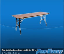 Banketttisch rechteckig 220cm