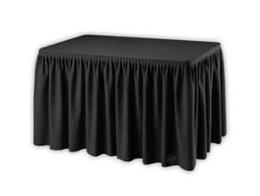 Buffetttisch Skirting schwarz mieten – Miettisch, Eventtisch, Veranstaltungstisch, Partytisch