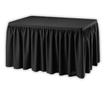 Buffetttisch Skirting schwarz mieten – Miettisch, Eventtisch, Veranstaltungstisch, Partytisch