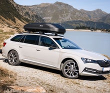 Dachbox Atera Lunar - 470 L - Grundträger für viele Fahrzeuge vorrätig