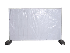 Banner weiss für Bauzaun mieten – Absperrgitter & Zäune
