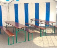Festzeltgarnituren / Bierbänke / Bierzeltgarnitur / Bierbank / Festzeltgarnitur / Biertisch
