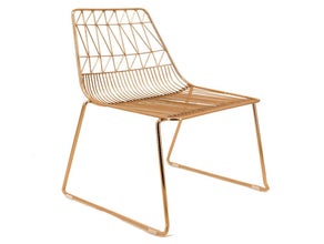 Goldener Metallstuhl "Wire Mesh"