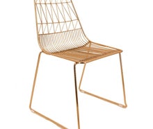 Goldener Metallstuhl "Wire Mesh"