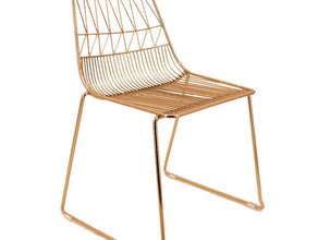 Goldener Metallstuhl "Wire Mesh"
