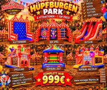 Hüpfburgen Park XXL Für Schulfeste, Firmen Events, Standfeste, Ferienfreizeit, OGS Schulen ! 6 Eventmodule ein Preis ! Hüpfburgen Rutsche, Kletterwand, Spielecenter ! Wir liefern NRW weit !