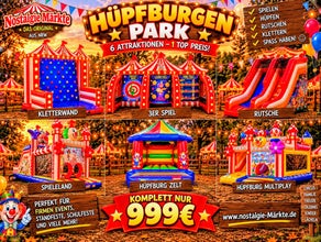 Hüpfburgen Park XXL Für Schulfeste, Firmen Events, Standfeste, Ferienfreizeit, OGS Schulen ! 6 Eventmodule ein Preis ! Hüpfburgen Rutsche, Kletterwand, Spielecenter ! Wir liefern NRW weit !