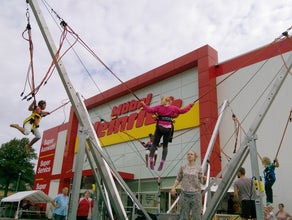 4er Bungee Trampolin Anlage SKYLINE JUMPER inkl. 2x Betreuung, Lieferung, Auf-und Abbau