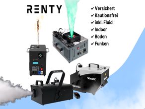 Nebelmaschine & Spezialeffekte (ab € 9): Bodennebel, Hazer, Vertikal, Funken, Schnee ✓ inkl. Fluid ✓ Top-Effekte!