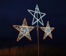 Lichtsterne - 3er Kombination - Weihnachts Sterne - beleuchtete Deko