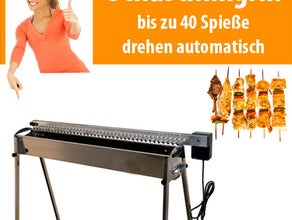 Schaschlik Grill - bis zu 40 Spieße drehen voll automatisch