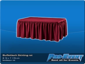 Buffettisch Skirting rot