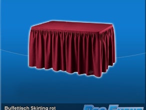 Buffettisch Skirting rot