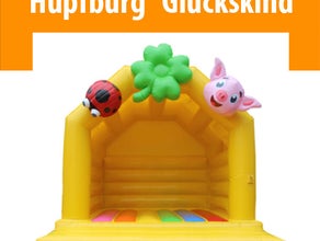 Hüpfburg "Glückskind" mit Sicherheitsnetz und Dach für bis zu 10 Kinder