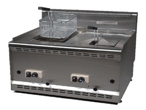 Gas Friteuse 2 x 8 Liter Fritteuse 15 kw Tischgerät