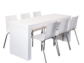 Diningtisch mit modernen weißen Stuhl, Brückentisch, White Modern Style, Stuhl und Tisch