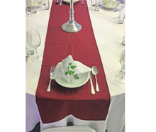 2er Tischläufer bordeaux mieten – Miettisch, Eventtisch, Veranstaltungstisch, Partytisch
