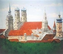 Liebfrauenkirche München Kulisse, Kirche, Bild, Poster