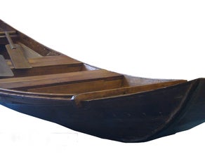 Holzboot mit Paddel, Boot, See, Schwimmen, Yacht