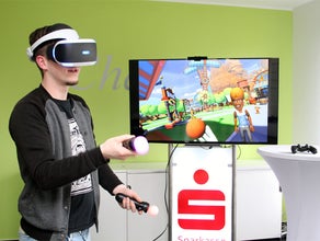 Spielstation mit Gamingkonsole und VR-Brille für Events mieten