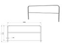 Aluminium-Geländer / Bühne für Bühnenpodeste 2 m, mit 1 Querstrebe