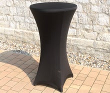 Stehtischhussen mieten – Stretchhussen weiß & schwarz für 80 cm Stehtische