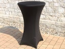 Stehtischhussen mieten – Stretchhussen weiß & schwarz für 80 cm Stehtische