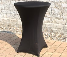 Stehtischhussen mieten – Stretchhussen weiß & schwarz für 80 cm Stehtische