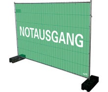 Sichtschutzplane / Notausgangsplane / Notausgangsbeschilderung