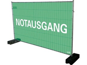 Sichtschutzplane / Notausgangsplane / Notausgangsbeschilderung