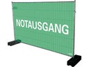 Sichtschutzplane / Notausgangsplane / Notausgangsbeschilderung