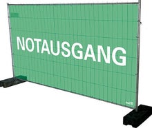 Sichtschutzplane / Notausgangsplane / Notausgangsbeschilderung