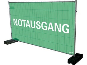 Sichtschutzplane / Notausgangsplane / Notausgangsbeschilderung