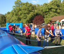 Human Table Soccer / Menschenkicker mit Seilen