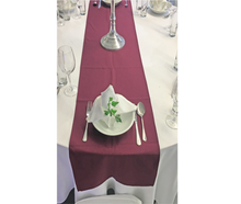 2er Tischläufer aubergine mieten – Miettisch, Eventtisch, Veranstaltungstisch, Partytisch