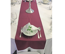 2er Tischläufer aubergine mieten – Miettisch, Eventtisch, Veranstaltungstisch, Partytisch