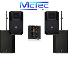 Lautsprecher Musikanlage Beschallungsanlage Partyanlage Boxen Mischpult 2x RCF Art 912 aktiv 2x dB Technologies Sub 18H aktiv