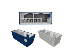 Sanitärcontainer Damen/Herren 20 Fuß 6,00x2,50m