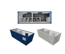Sanitärcontainer Damen/Herren 20 Fuß 6,00x2,50m