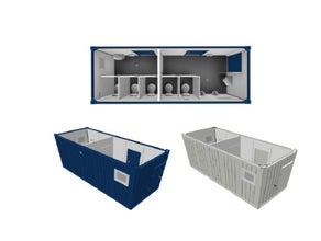 Sanitärcontainer Damen/Herren 20 Fuß 6,00x2,50m