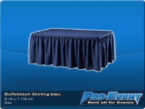 Buffetttisch Skirting blau