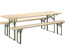 Bierzeltgarnitur, Festzeltgarnitur, Biertischgarnitur 2,20x0,50m - Tisch mit zwei Bänken