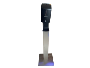 Desinfektionssäule schwarz (automatisch) mieten – Miettisch, Eventtisch, Veranstaltungstisch