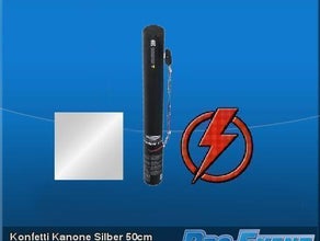 Konfetti Kanone Silber 50cm