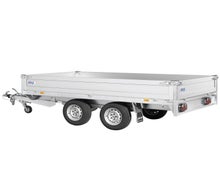 Anhänger Mieten, offener Kasten | 3,30m x 1,70m 2700Kg | Transport | Anhänger | Laubgitter