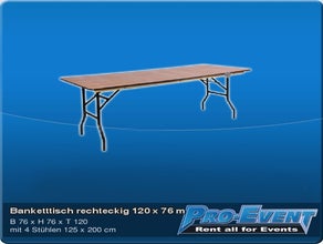 Banketttisch rechteckig 120cm