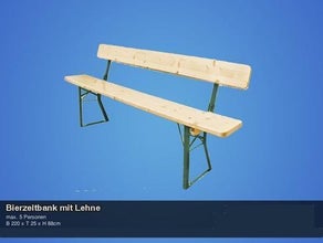 Sitzbank mit Rückenlehne Bierbank Bierzeltgarnitur Biertisch Bank Lehne Festzeltgarnitur