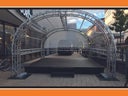 Rundbogenbühne Set T/B/H 5 × 4,5 × 3,5m auch mit kompletter Bühnentechnik (Ton/Licht/Video) buchbar!